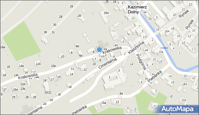 Kazimierz Dolny, Krakowska, 5, mapa Kazimierz Dolny
