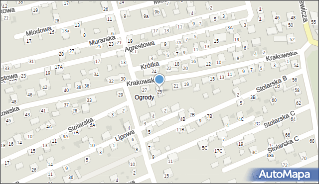 Kazimierza Wielka, Krakowska, 25, mapa Kazimierza Wielka