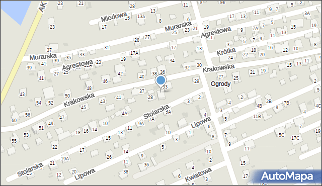 Kazimierza Wielka, Krakowska, 35, mapa Kazimierza Wielka