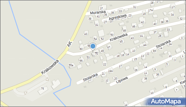 Kazimierza Wielka, Krakowska, 51A, mapa Kazimierza Wielka