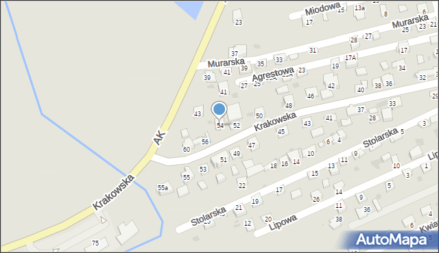 Kazimierza Wielka, Krakowska, 54, mapa Kazimierza Wielka