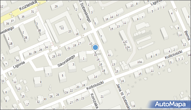 Kędzierzyn-Koźle, Króla Jana III Sobieskiego, 12, mapa Kędzierzyna-Koźle
