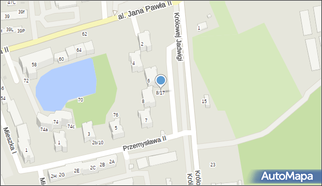 Kędzierzyn-Koźle, Królowej Jadwigi, 8/17, mapa Kędzierzyna-Koźle