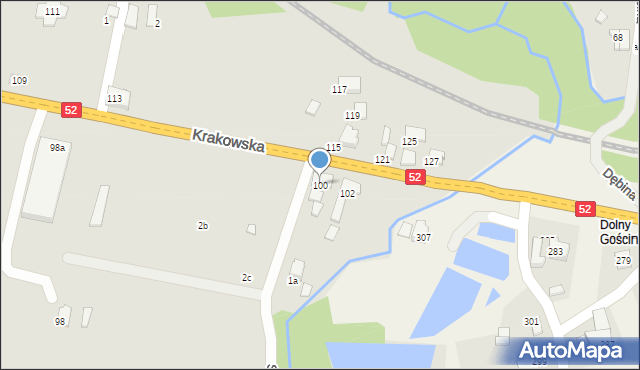 Kęty, Krakowska, 100, mapa Kęty