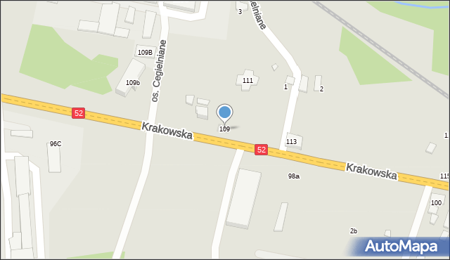 Kęty, Krakowska, 109, mapa Kęty