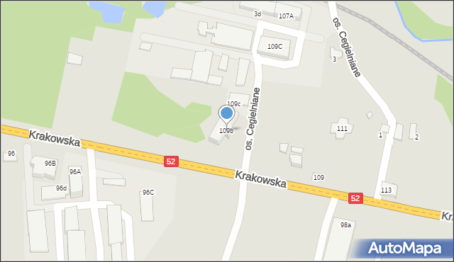 Kęty, Krakowska, 109b, mapa Kęty