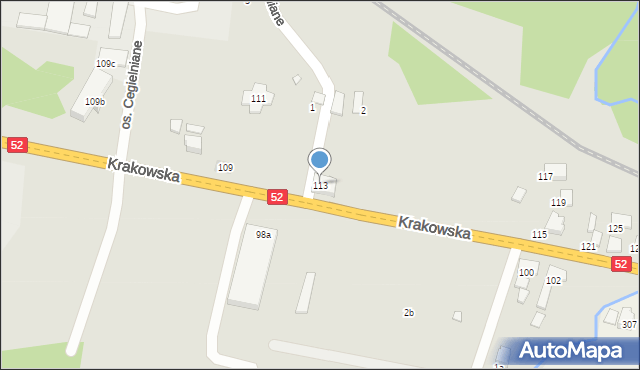 Kęty, Krakowska, 113, mapa Kęty