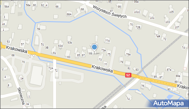 Kęty, Krakowska, 71, mapa Kęty