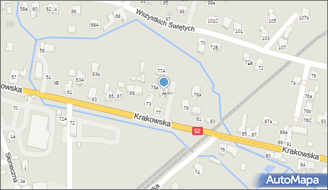 Kęty, Krakowska, 75, mapa Kęty