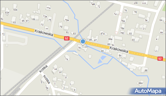 Kęty, Krakowska, 78, mapa Kęty