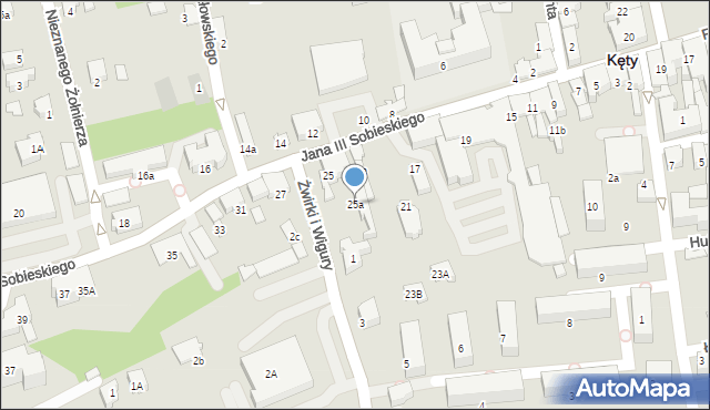 Kęty, Króla Jana III Sobieskiego, 25a, mapa Kęty