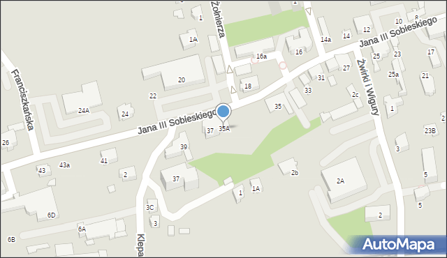 Kęty, Króla Jana III Sobieskiego, 35A, mapa Kęty