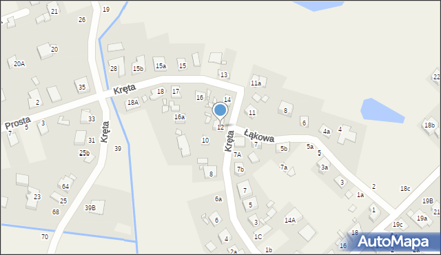 Kiekrz, Kręta, 12, mapa Kiekrz