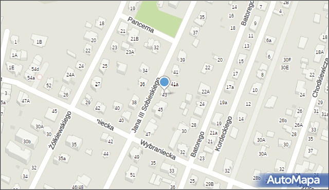 Kielce, Króla Jana III Sobieskiego, 43, mapa Kielc