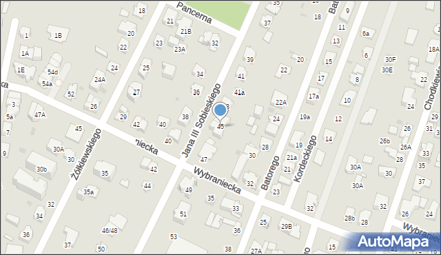 Kielce, Króla Jana III Sobieskiego, 45, mapa Kielc