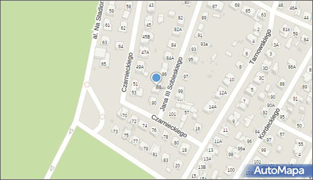 Kielce, Króla Jana III Sobieskiego, 88a, mapa Kielc