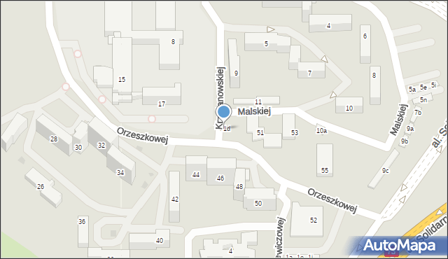 Kielce, Krzyżanowskiej Marii, 11d, mapa Kielc