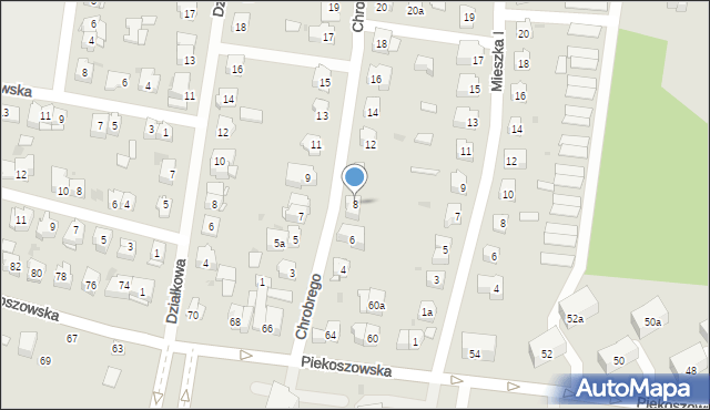 Kielce, Króla Bolesława Chrobrego, 8, mapa Kielc