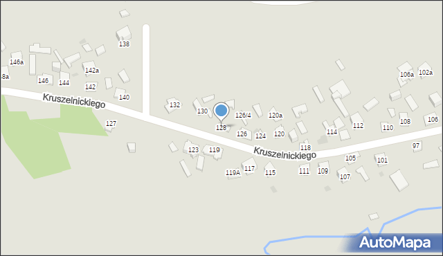 Kielce, Kruszelnickiego Zbigniewa, ppor., 128, mapa Kielc