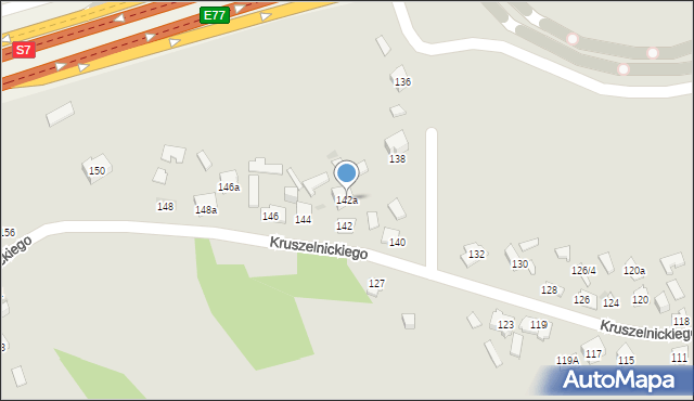 Kielce, Kruszelnickiego Zbigniewa, ppor., 142a, mapa Kielc