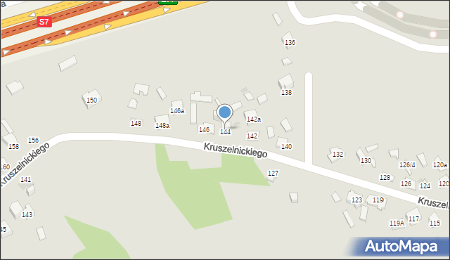 Kielce, Kruszelnickiego Zbigniewa, ppor., 144, mapa Kielc