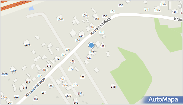 Kielce, Kruszelnickiego Zbigniewa, ppor., 145, mapa Kielc