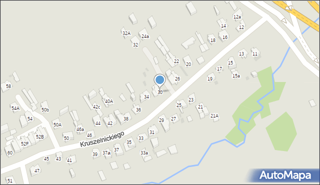 Kielce, Kruszelnickiego Zbigniewa, ppor., 30, mapa Kielc