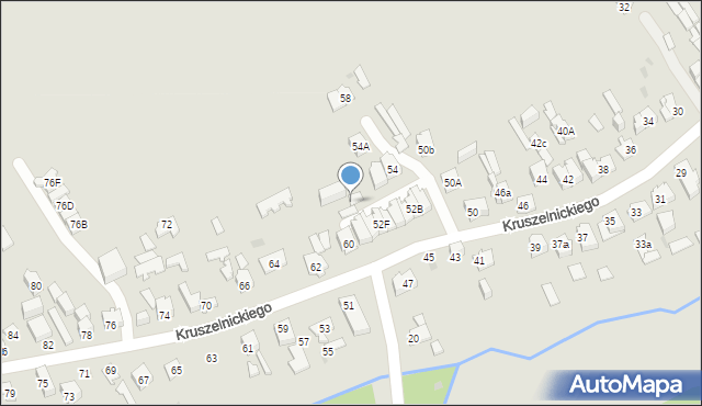 Kielce, Kruszelnickiego Zbigniewa, ppor., 52a, mapa Kielc