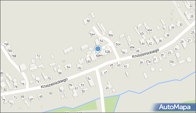 Kielce, Kruszelnickiego Zbigniewa, ppor., 52F, mapa Kielc