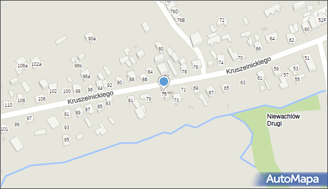 Kielce, Kruszelnickiego Zbigniewa, ppor., 75, mapa Kielc