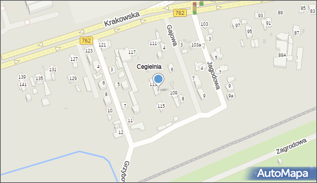 Kielce, Krakowska, 113b, mapa Kielc