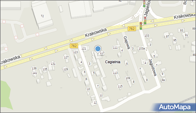 Kielce, Krakowska, 119, mapa Kielc