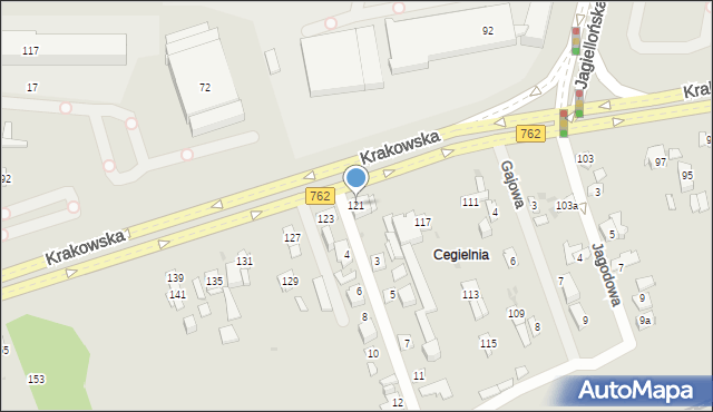 Kielce, Krakowska, 121, mapa Kielc