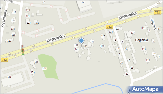 Kielce, Krakowska, 137, mapa Kielc