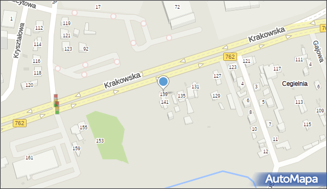 Kielce, Krakowska, 139, mapa Kielc