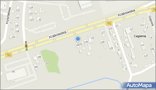 Kielce, Krakowska, 141, mapa Kielc