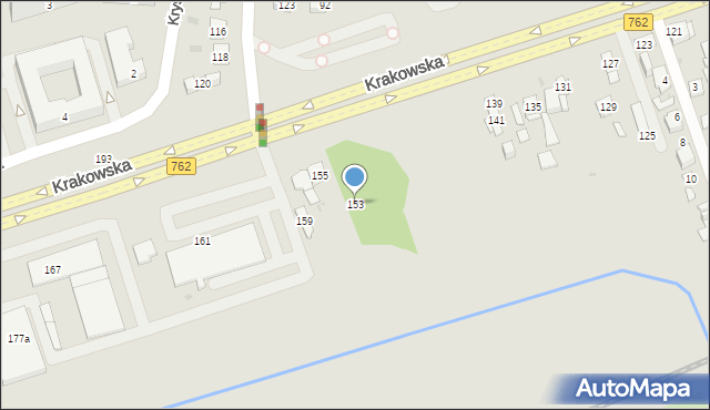 Kielce, Krakowska, 153, mapa Kielc