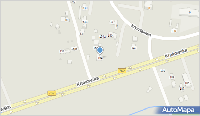 Kielce, Krakowska, 154, mapa Kielc