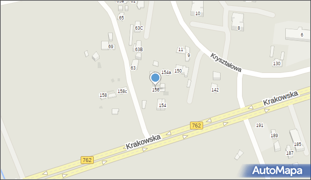 Kielce, Krakowska, 156, mapa Kielc