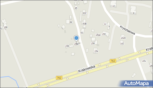 Kielce, Krakowska, 158c, mapa Kielc
