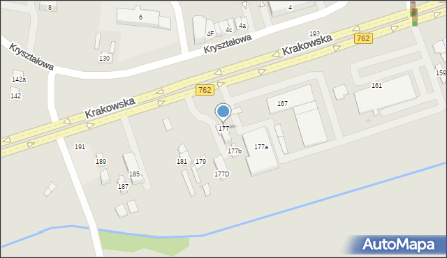 Kielce, Krakowska, 177, mapa Kielc