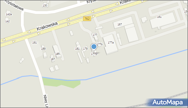 Kielce, Krakowska, 177D, mapa Kielc