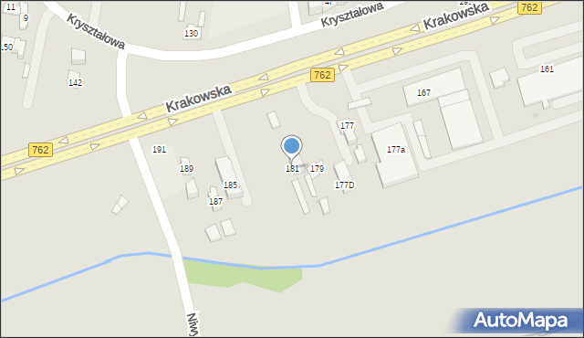 Kielce, Krakowska, 181, mapa Kielc