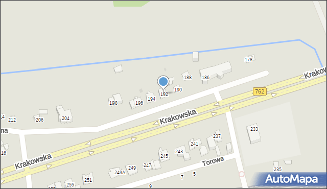 Kielce, Krakowska, 192, mapa Kielc