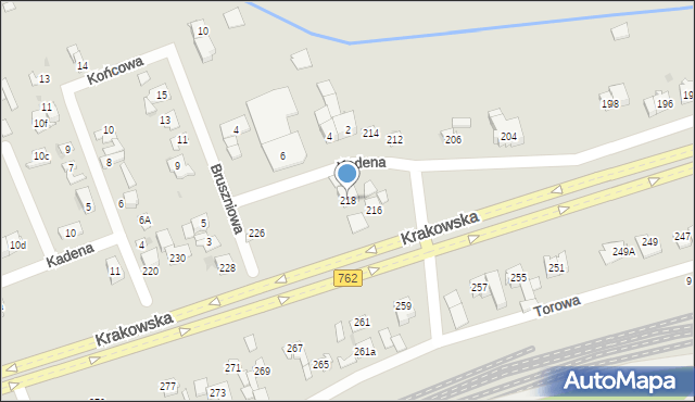 Kielce, Krakowska, 218, mapa Kielc