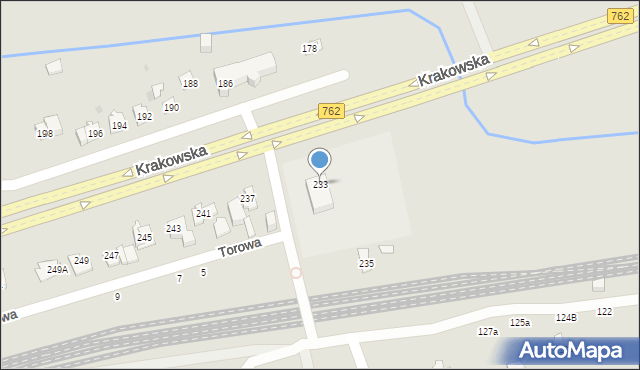 Kielce, Krakowska, 233, mapa Kielc