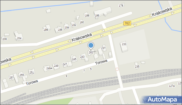 Kielce, Krakowska, 241, mapa Kielc