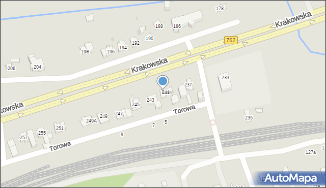 Kielce, Krakowska, 241A, mapa Kielc
