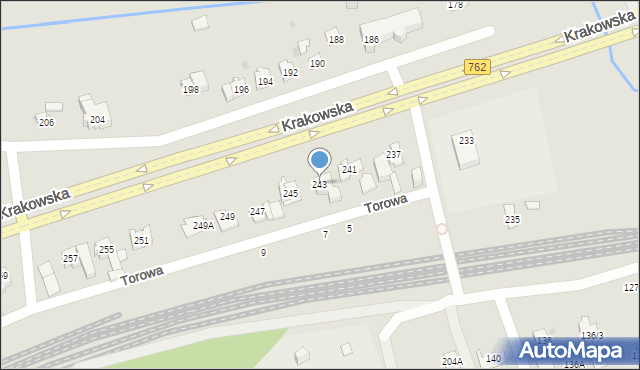 Kielce, Krakowska, 243, mapa Kielc