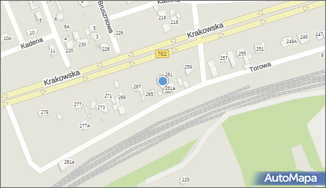 Kielce, Krakowska, 263, mapa Kielc